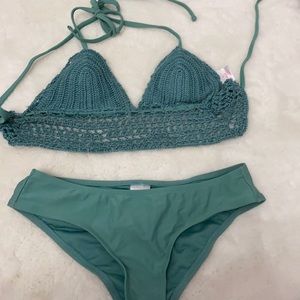 green bikini set